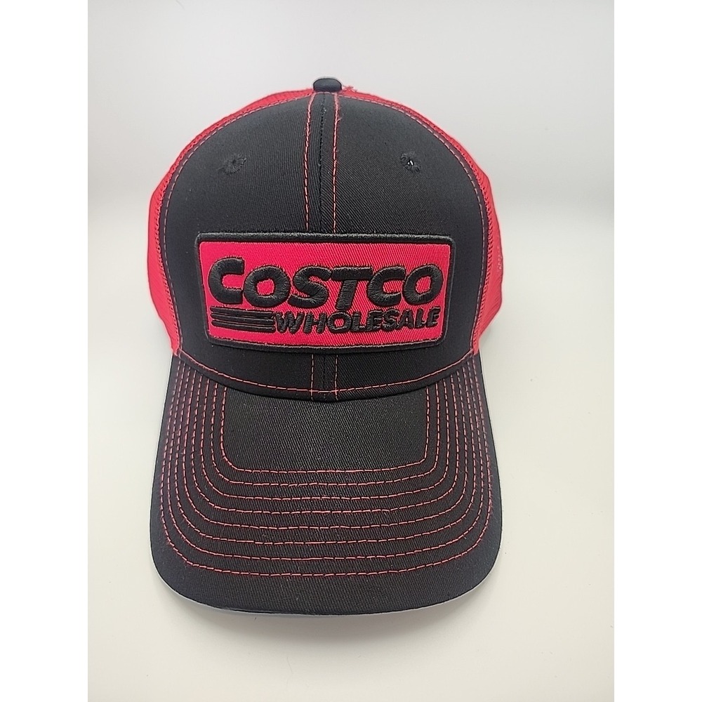 COSTCO WHOLESALE TRUCKER HAT SUPER RARE EXCLUSIVE BLACK RED MEMBERSHIP PROMO CAP